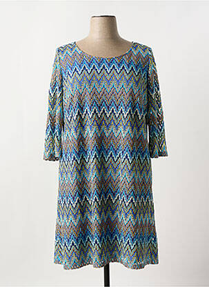 Robe mi-longue manches 3/4 manches 3/4 bleu ROBE LEGERE BY VERA MONT femme
