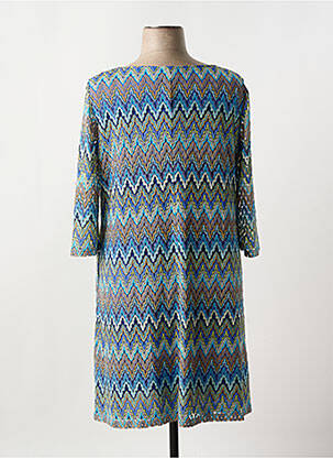 Robe mi-longue manches 3/4 manches 3/4 bleu ROBE LEGERE BY VERA MONT femme