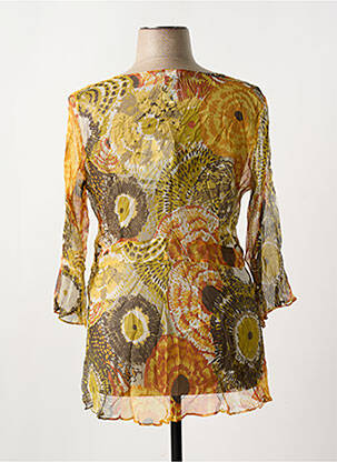 Blouse légère et transparente manches longues jaune PERSONA femme
