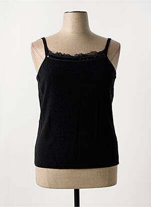 Top coupe cintrée sans manche noir PERSONA femme