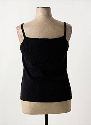 Top coupe cintrée sans manche noir PERSONA femme