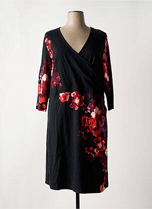 Robe mi-longue imprimé fleurs manches longues noir GERRY WEBER femme