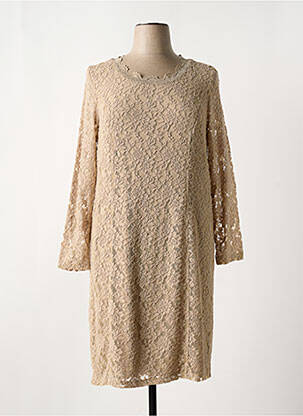 Robe mi-longue manches longues manches longues beige GERRY WEBER femme