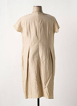 Robe mi-longue fermeture zippée au dos manches courtes beige GERRY WEBER femme