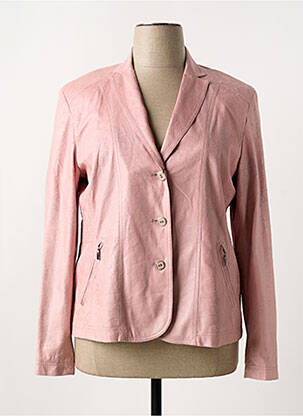 Veste casual tissage suedine rose DUVAMI femme