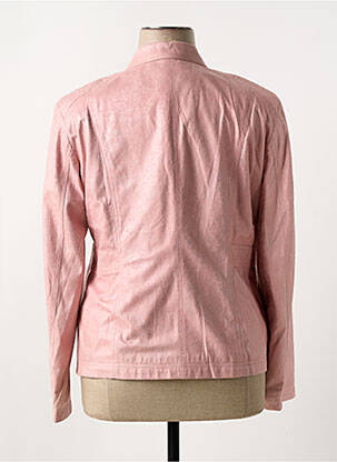 Veste casual tissage suedine rose DUVAMI femme