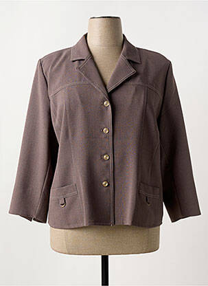 Veste casual col chemisier marron GEVANA femme
