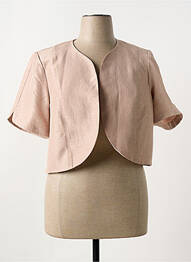 Veste casual col rond beige FRANCE RIVOIRE femme