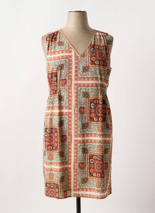 Robe mi-longue orange SIGNE NATURE pour femme