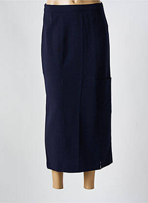 Jupe longue tissage crêpe bleu GEVANA femme