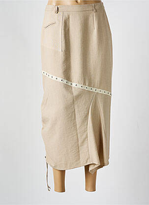 Jupe longue tissage crêpe beige M&Y femme