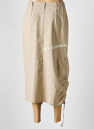 Jupe longue tissage crêpe beige M&Y femme
