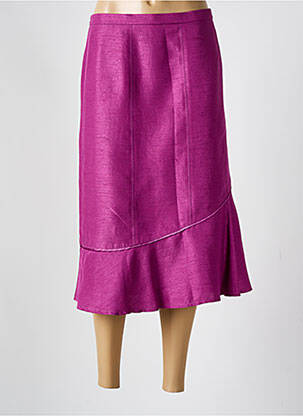 Jupe mi-longue coupe droite évasée sur le bas violet PAUPORTÉ femme