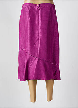 Jupe mi-longue coupe droite évasée sur le bas violet PAUPORTÉ femme