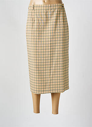 Jupe mi-longue coupe droite beige GELCO femme