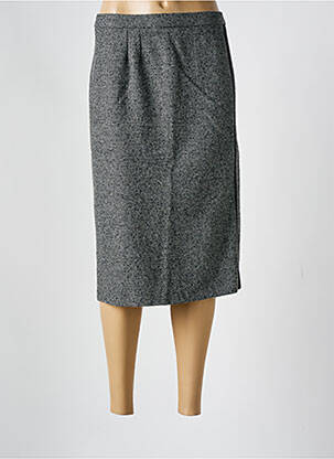 Jupe mi-longue coupe droite gris GEVANA femme