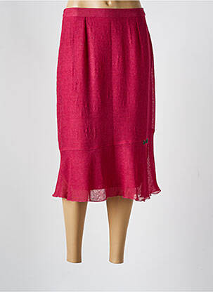 Jupe mi-longue taille à pinces rouge GEVANA femme