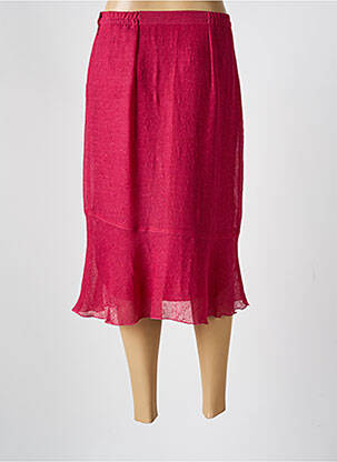 Jupe mi-longue taille à pinces rouge GEVANA femme