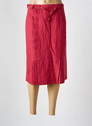 Jupe mi-longue taille à pinces rouge CAROLINE ROHMER femme