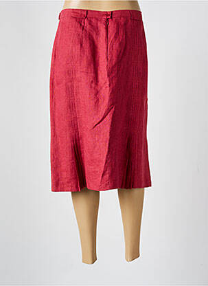 Jupe mi-longue taille à pinces rouge CAROLINE ROHMER femme