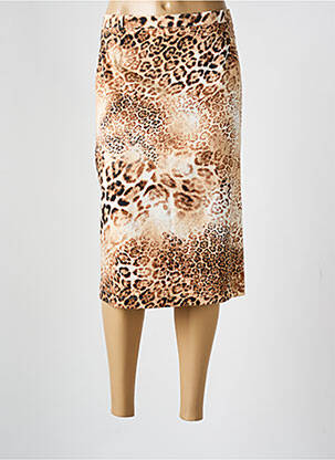 Jupe mi-longue taille à pinces beige HUCKE WOMAN femme