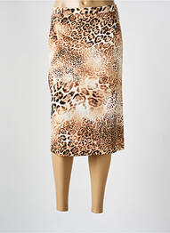Jupe mi-longue taille à pinces beige HUCKE WOMAN femme