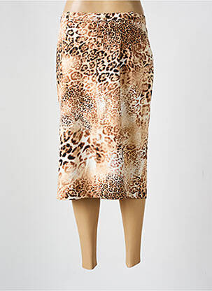 Jupe mi-longue taille à pinces beige HUCKE WOMAN femme