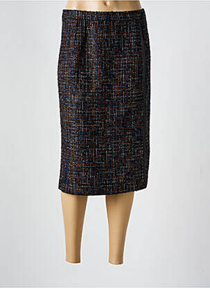 Jupe mi-longue coupe droite noir GEVANA femme