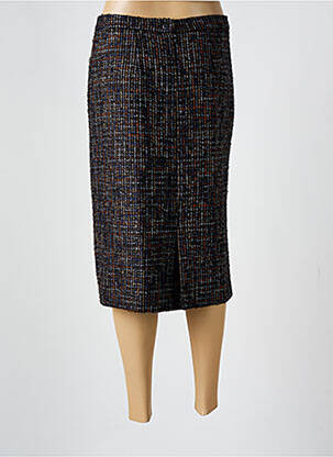 Jupe mi-longue coupe droite noir GEVANA femme