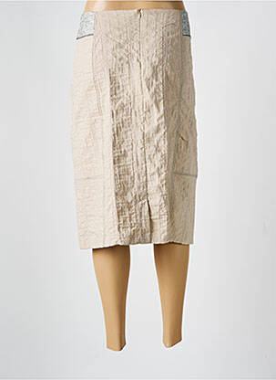 Jupe mi-longue coupe droite beige CHRISTINE LAURE femme
