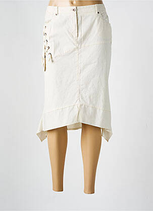 Jupe mi-longue coupe droite beige EVA KAYAN femme