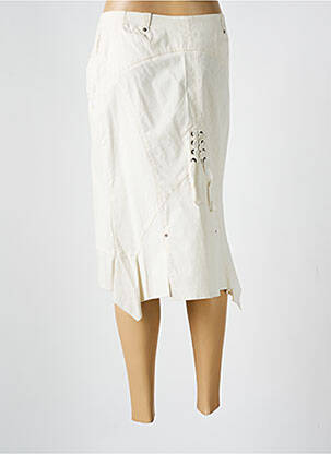 Jupe mi-longue coupe droite beige EVA KAYAN femme
