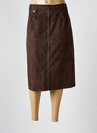 Jupe mi-longue coupe droite marron PAUL MATIS femme