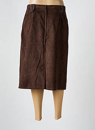 Jupe mi-longue stretch marron PAUL MATIS femme