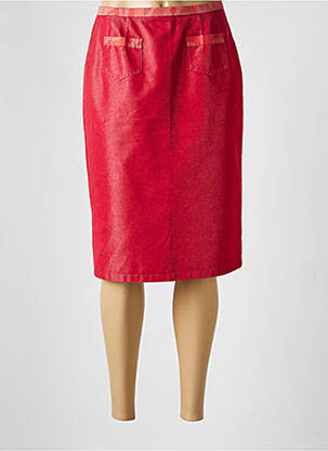 Jupe mi-longue taille à pinces rouge ROSA ROSAM femme