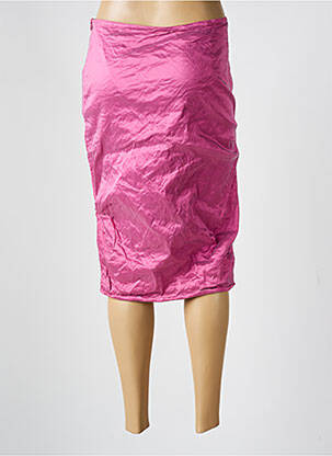 Jupe mi-longue taille à pinces rose VERA MONT femme