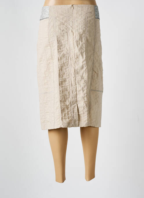Jupe mi-longue beige CHRISTINE LAURE pour femme