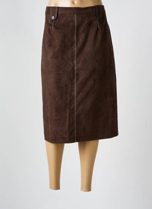 Jupe mi-longue marron PAUL MATIS pour femme