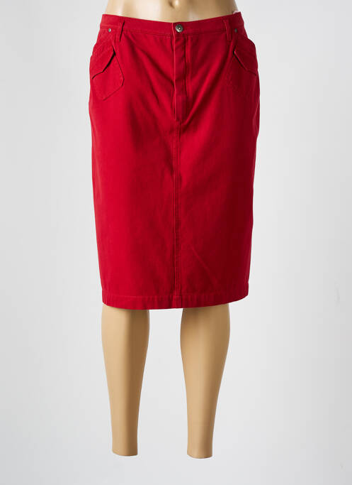 Jupe mi-longue rouge BRUNO SAINT HILAIRE pour femme