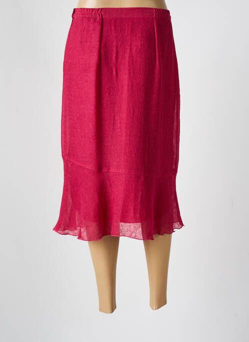 Jupe mi-longue rouge GEVANA pour femme