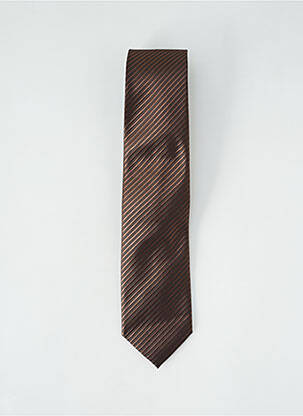 Cravate imprimé rayures marron VIRTUOSE homme
