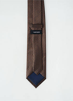 Cravate imprimé rayures marron VIRTUOSE homme