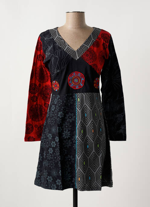 Robe mi-longue gris COTON DU MONDE pour femme