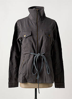 Veste casual poches gris COTON DU MONDE femme