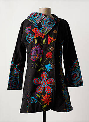 Veste casual coupe cintrée noir COTON DU MONDE femme