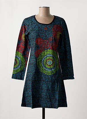 Tunique manches longues col rond bleu COTON DU MONDE femme