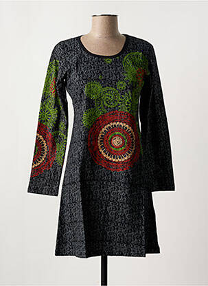 Tunique manches longues col rond noir COTON DU MONDE femme