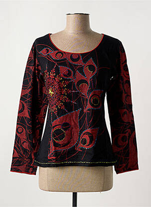 T-shirt manches longues manches longues noir COTON DU MONDE femme