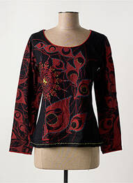 T-shirt manches longues manches longues noir COTON DU MONDE femme