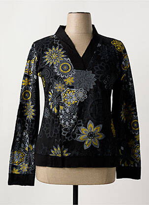 T-shirt manches longues manches longues noir COTON DU MONDE femme